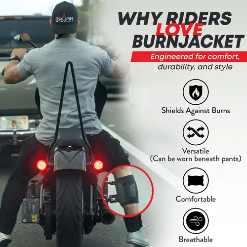 Miniatura 6 de BurnJacket Funda Protectora contra Quemaduras para Tubo de Escape de Motocicleta Protector de Pierna - Extra Ancho, Protección de Doble Capa, Se