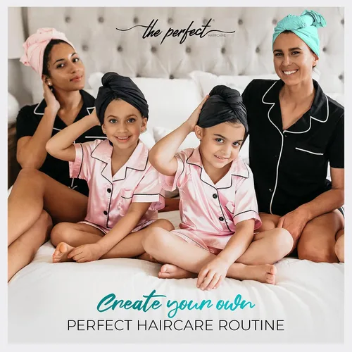 Miniatura 5 de THE PERFECT HAIRCARE Curly Hair Girls Juego de Toallas de Microfibra para Plopping - Envoltorio Anti-encrespamiento Sedoso y Suave para Secar