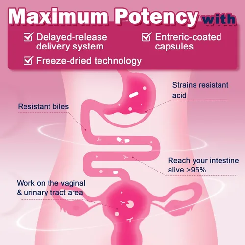 Miniatura 5 de ZEBORA Probióticos vaginales para mujeres Salud pH Balance 100 B CFU con prebióticos y lactobacillus, para infección del tracto urinario por