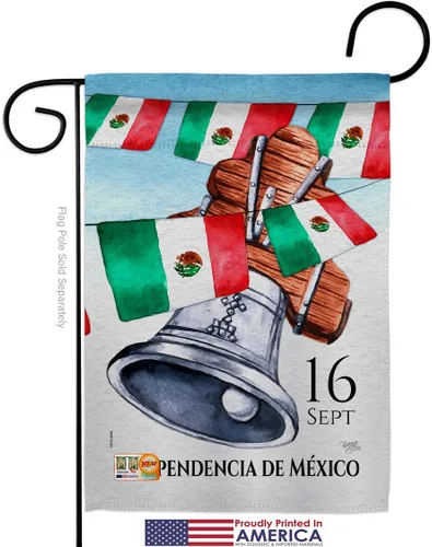 Miniatura 2 de Bandera de jardín del Día de la Independencia de México, nación regional, internacional, país, área particular, pequeña, decorativa, regalo, patio