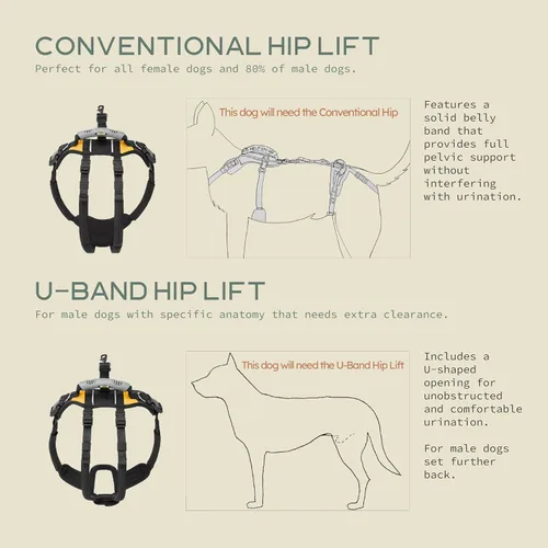 Miniatura 2 de Arnés Help 'Em Up │ Arnés de elevación ajustable para perros │ Soporte de cuerpo completo, soporte de patas traseras (Convencional, Mediano)