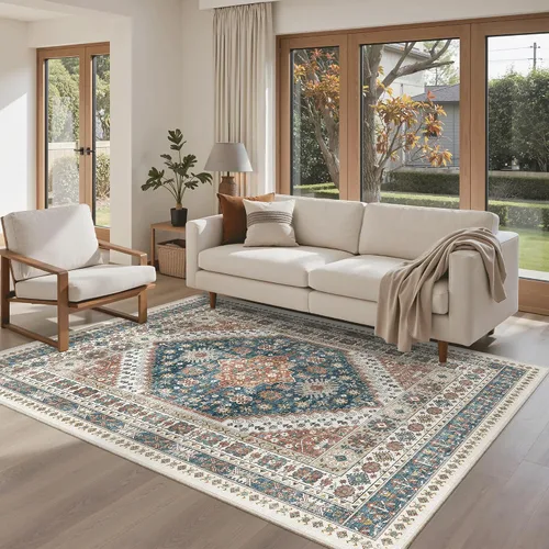 Miniatura 367 de Madane Tapete lavable de 2 x 10 pies para pasillo, cocina, recibidor, clásico, suave, antideslizante para interiores, casa de campo, baño, sala