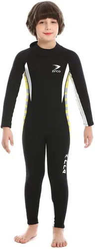 Miniatura 3 de Traje de neopreno completo de 0.098 pulgadas para niños, traje de baño de una pieza para niños y niñas, traje de buceo con cremallera trasera