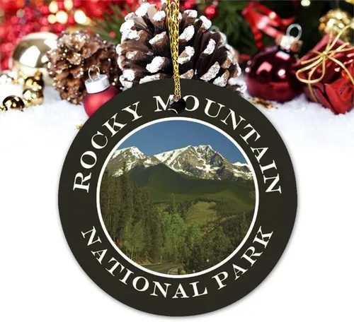 Adornos de cerámica Parque Nacional de las Montañas Rocosas Adornos Colgantes Decorativos Adornos Personalizados Adorno de Navidad Recuerdo