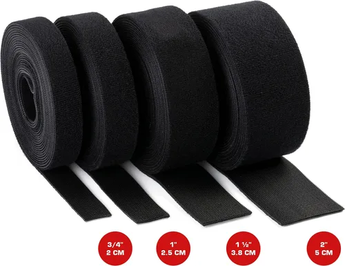 Miniatura 3 de Envisioned Rollo reutilizable de cierre de gancho y bucle de agarre fuerte con terciopelo de microfibra suave al tacto 1" x 16