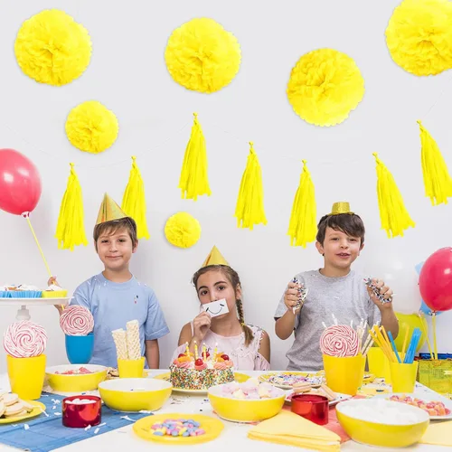 Miniatura 7 de CHRORINE 60 hojas de papel de seda amarillo - Papel de seda de Acción de Gracias para envolver regalos artísticos a granel para manualidades DIY