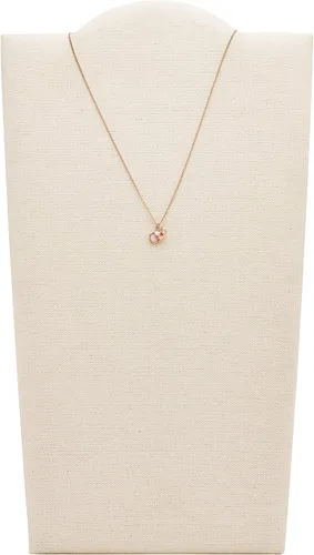Miniatura 3 de Fossil collar con dije de acero inoxidable en tono rosa dorado para mujer
