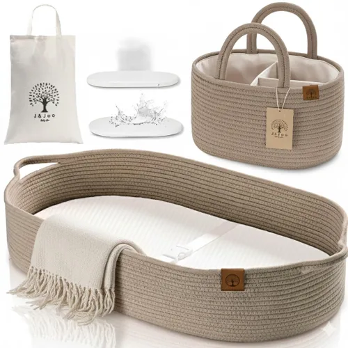Cesta cambiador de bebé incluye pañalera, suave e impermeable, de doble cubierta, portátil, cambiador para tocador y cambiador, regalo para baby