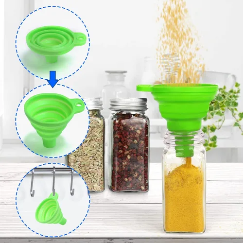 Miniatura 4 de Paquete de 30 frascos de vidrio para especias de 4 oz con etiquetas, botellas de especias cuadradas vacías, recipientes para condimentos con tapas