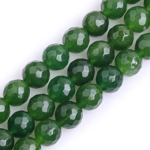 Miniatura 25 de JOE FOREMAN Cuentas redondas de piedra natural de jade amarillo facetadas de 0.47 pulgadas para fabricación de joyas, cuentas de 15 pulgadas