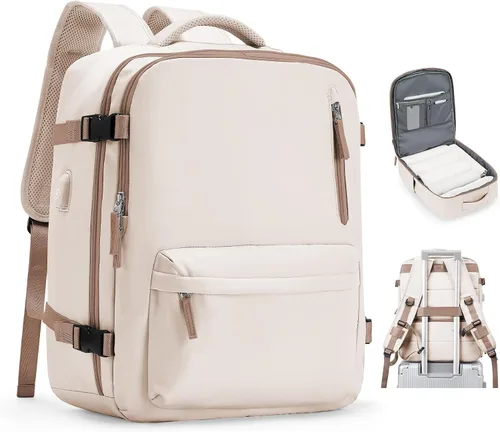 Miniatura 49 de VGCUB - Mochila grande para viaje, trabajo, negocios, mochila para laptop aprobada como equipaje de mano para vuelos, unisex, Gris, X-Grande