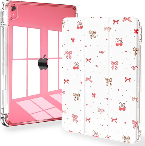 Miniatura 47 de Feams Funda para iPad (A16) 11ª generación de 11 pulgadas 2025, iPad de 10.9 pulgadas 2022, cubierta trasera transparente delgada de tres pliegues