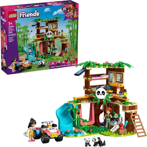 LEGO Friends Santuario de Pandas Cuidado de Animales Juego de Construcción y Pretensión para Niñas y Niños - Juego Interactivo de Narración y