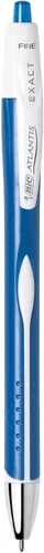 Miniatura 3 de BIC Atlantis pluma retráctil exacta, punta fina (0.7 mm), Azul 3 Count