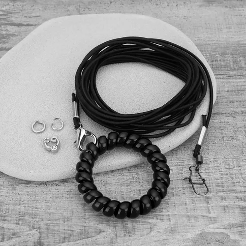 Miniatura 7 de Arnés para pájaros Cuerda de entrenamiento volador 3M para loros, palomas y periquitos con anillo 4# (negro)