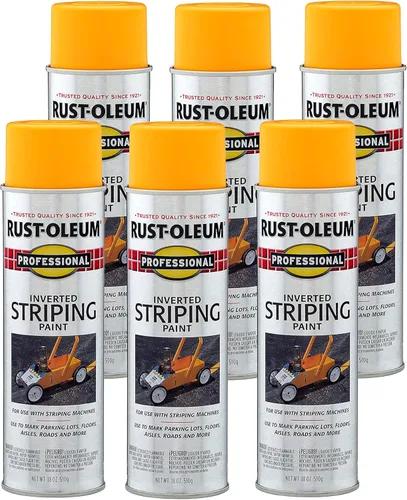 Miniatura 11 de Rust-Oleum P2548849-6PK Pintura en aerosol profesional para pintar rayas invertidas, 18 onzas, amarillo de tráfico, paquete de 6