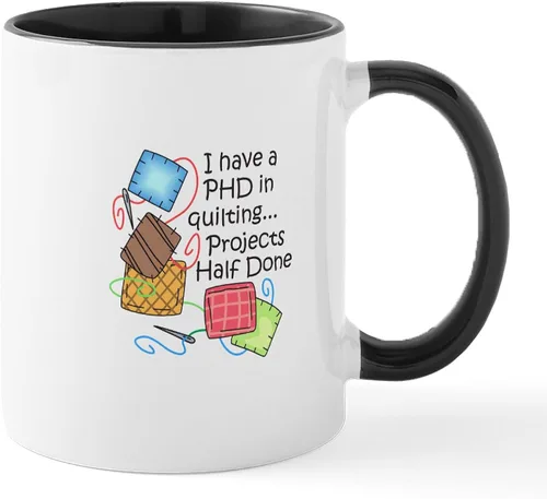 Miniatura 23 de CafePress Knitting Phd (Projects Half D Mug 11 oz (11.0 fl oz) Taza de café de cerámica