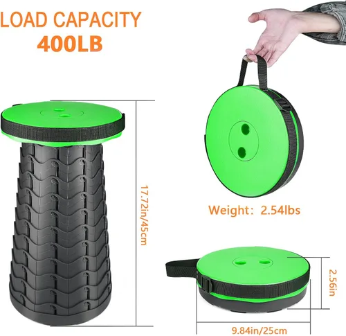 Miniatura 2 de Boreeman Taburete plegable mejorado, ligero pero más resistente, con capacidad de carga, 400 libras, taburete plegable portátil para camping, pesca