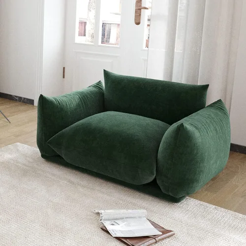 Miniatura 16 de JACH Otomana Cómoda de Estilo Moderno de Mediados de Siglo, Reposapiés de Sofá de Chenilla con Cojín Grueso, Muebles Taburete de 26" para Espacios