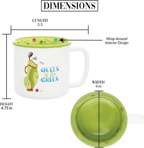 Miniatura 5 de Pavilion Gift Company Queen Of The Green - Taza de té de café de 18 onzas con humor divertido regalo para amantes del golf