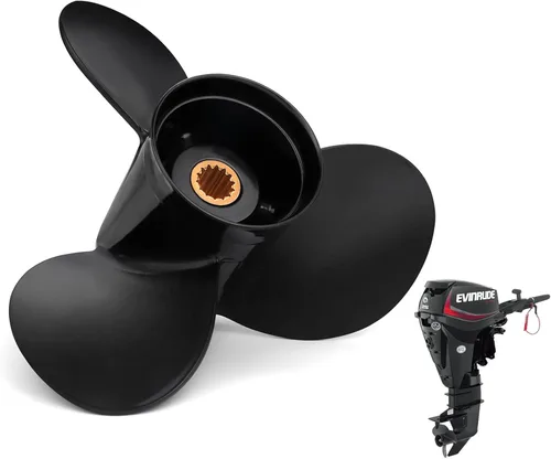 Miniatura 2 de OEM Upgrade Aluminum Boat Propeller Fit BRP Johnson Evinrude OMC Stern Drive 15-35 HP OEM#765049 763486 765050 778863 20 25 30 35 HP 14 Spline Tooth