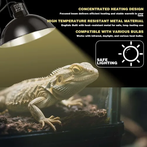 Miniatura 2 de Lámpara estándar de cúpula de 8.5 pulgadas para lámparas de calentamiento de reptiles, emisores de calor cerámicos para objetos, hasta 200W