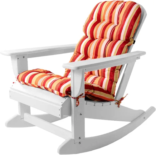 Miniatura 7 de Sundale Outdoor Adirondack - Mecedora con cojín, plástico de polietileno de alta densidad para todo tipo de clima, resistente al agua para Negro