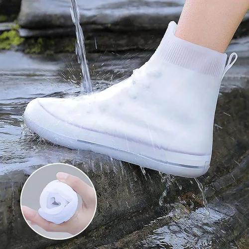Miniatura 8 de Fundas impermeables para zapatos, protectores de zapatos engrosados antideslizantes, reutilizables, plegables, cubiertas para zapatos para lluvia