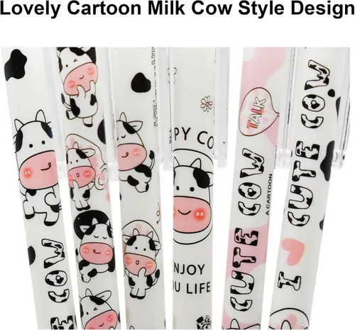 Miniatura 4 de Maydahui Lápices eternos retráctiles HB de dibujos animados de vaca leche, de 0.020 in, con estampado de vaca, lápices eternos, lápices mágicos sin