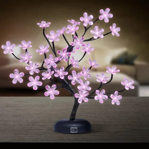 Miniatura 8 de Lámpara de árbol bonsái de 18 pulgadas con 48 LED de flor de cerezo japonés, decoración para interiores y exteriores, adaptador de fiesta de boda