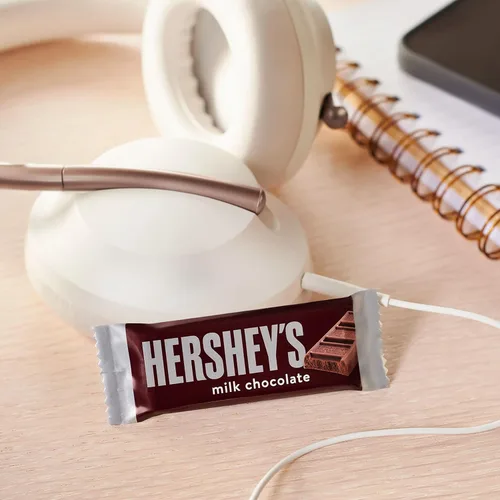 Miniatura 4 de HERSHEY'S Tamaño de bocadillo de chocolate con leche, barras de caramelo, 0.45 onzas (8 unidades)