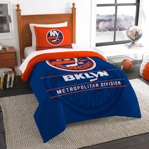 Miniatura 4 de Juego de edredón y funda de almohada para cama individual o matrimonial/queen, con licencia oficial de la NHL