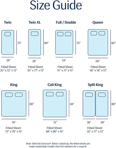 Miniatura 6 de REST® Evercool®+ Sábana bajera ajustable, tamaño King, azul claro, 15 pulgadas de profundidad (hasta 18 pulgadas), ropa de cama transpirable
