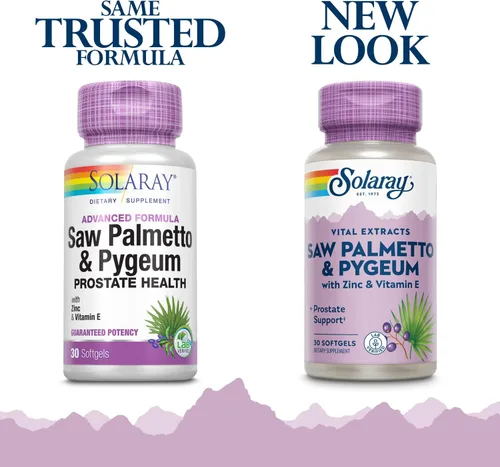 Miniatura 2 de SOLARAY Saw Palmetto y Pygeum - Saw Palmetto para hombres con corteza de Pygeum, zinc, vitamina E, aceite de semilla de calabaza - Suplementos