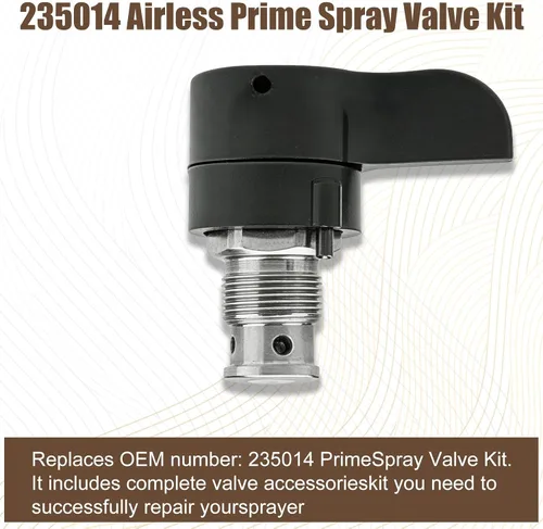 Miniatura 6 de 235014 Válvula de vaporización/drenaje sin aire - Compatible con Graco 210/230/390/395/490/495/595 y 3400 - Reemplazo del mercado de accesorios