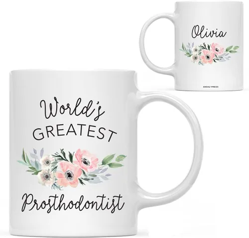 Miniatura 58 de Andaz Press Taza de café personalizada de 11 onzas, taza ejecutiva de relaciones públicas más grande del mundo, flor de anémona rosa, 1 paquete
