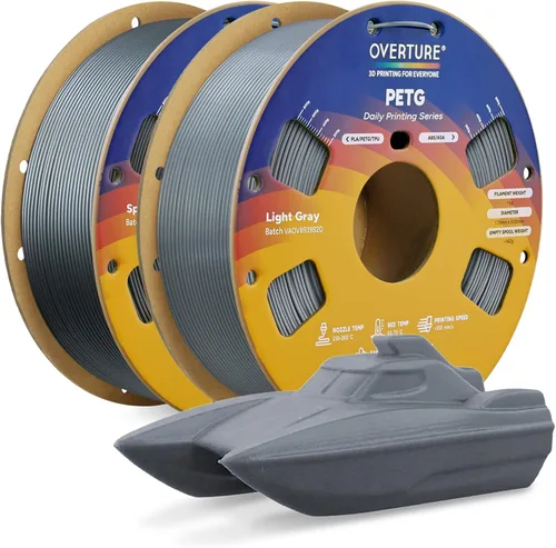 Miniatura 29 de OVERTURE - Filamento PETG de 1/16 de pulgada (1.75 mm) para impresora 3D y FDM, bien enrollado, duradero, carrete de 4.4 libras, dureza firme