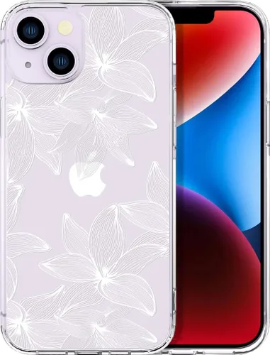 Miniatura 79 de Compatible con iPhone 14, funda transparente y bonita para mujeres y niñas, diseño floral, diseño floral femenino, funda para teléfono 14