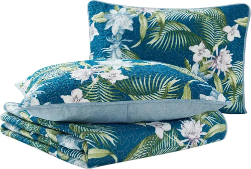 Miniatura 11 de Tommy Bahama - Juego de colcha tamaño Queen, ropa de cama reversible de algodón con fundas a juego, juego de ropa de cama transpirable para todas