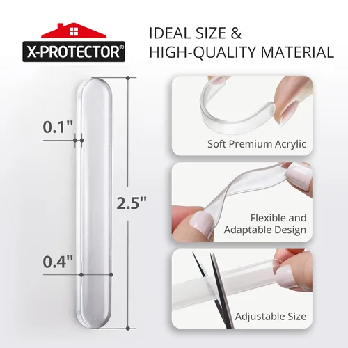 Miniatura 2 de X-Protector Tiras Amortiguadoras para Puertas de Gabinete - 40 PIEZAS - Silenciador de Puerta Transparente - Amortiguadores Premium para Puertas