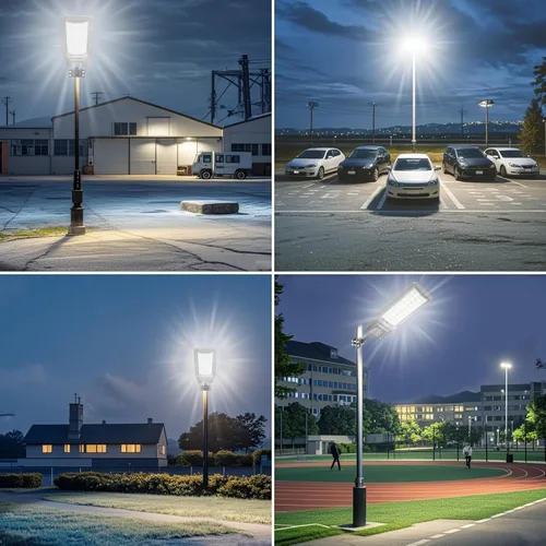 Miniatura 8 de loyoele Farola solar para exteriores, impermeable, del anochecer al amanecer, 9800 W, luces solares de estacionamiento comercial, gran luz
