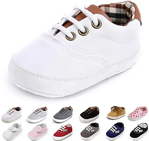 Morbido - Tenis de lona para bebés y niños pequeños, antideslizantes, para recién nacidos, para recién nacidos, para recién nacidos de 0 a 18 meses