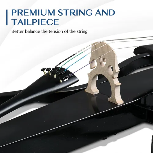 Miniatura 3 de Ktaxon Violonchelo eléctrico 4/4, kit profesional de violonchelo eléctrico silencioso con bolsa gruesa, auriculares estéreo, cable premium