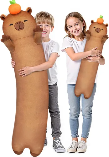 Miniatura 21 de Mewaii Peluche de gato largo, 5 tamaños, 120% relleno extra, almohada gigante para el cuerpo de los niños, lindo peluche Kawaii de ojos grandes