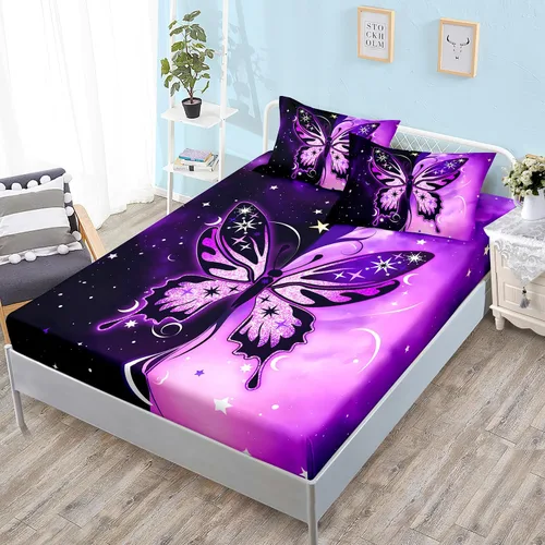 Miniatura 12 de HOSIMA Juego de ropa de cama, sábanas de microfibra de bolsillo profundo tamaño Queen de 61"×81" con 2 fundas de almohada, ropa de cama