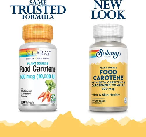 Miniatura 2 de SOLARAY Alimentos Caroteno, Vitamina A 10000 UI Piel saludable, ojos, antioxidantes y apoyo inmunológico (200 CT)