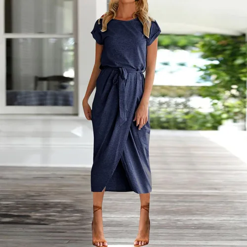 Miniatura 2 de YUTANRAL Vestidos de verano para mujer 2023 para invitados de boda, cóctel, graduación, casual, sexy, con abertura, elegante, con lazo