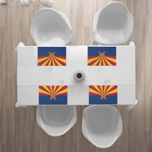 Miniatura 7 de Rectangular Placemats Set of 4, Heat Resistant Arizona Flag Printed Kitchen Dining Table Mats