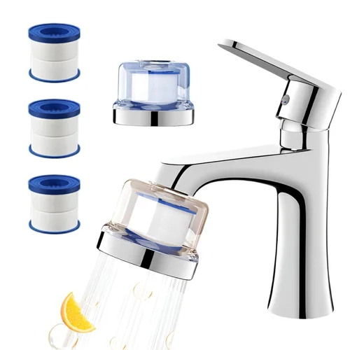 Filtro de agua para grifo de fregadero: filtro de agua dirigido para grifo con 3 filtros reemplazables y diseño duradero para fregaderos de cocina y