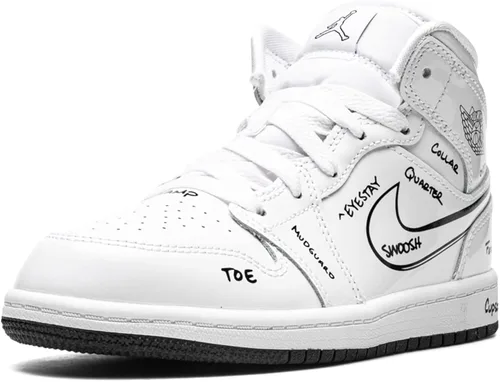 Miniatura 3 de Jordan Jordan 1 Mid DQ1866 100 - Esquema preescolar - Tamaño 11C blanconegro, BlancoNegro